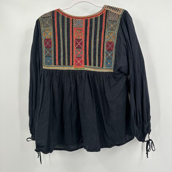 Johnny Was Biya Womens Embroidered Top Size S Boho Festival Artisan Peasant - Picture 2 of 7